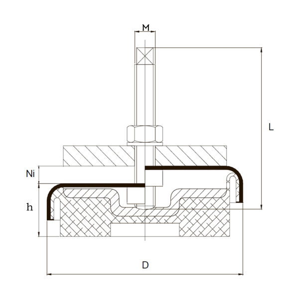 Фото - Віброопора регульована діам.120мм М12