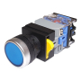 Кнопка с подсв. LA38-11D голубая 12VAC/DC 1NO/1NC без фикс.