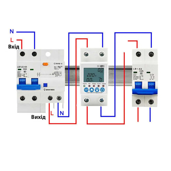 Фото - Лічильник електроенергії 1ф 63А WiFi Smart з розмикачем (без підсвітки)