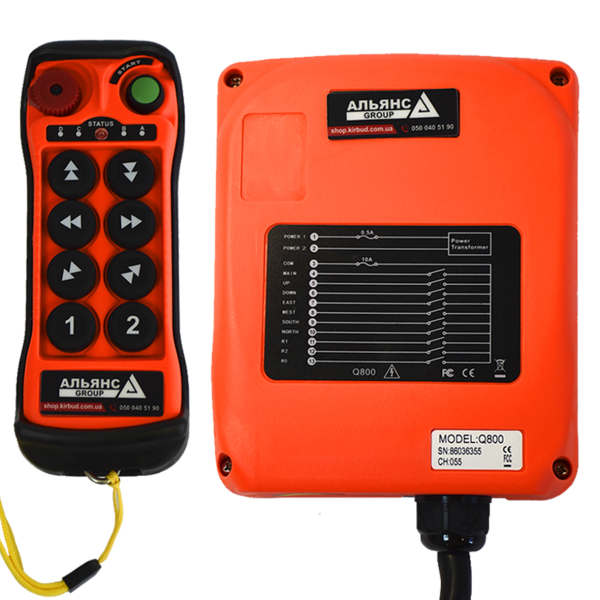 Фото - Комплект радіоуправління краном Q800 (8 од. кнопок) AC110-460V