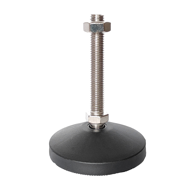 Фото - Опора регульована нейлонова "п'ята" діам.80мм М12 L=100мм рухома