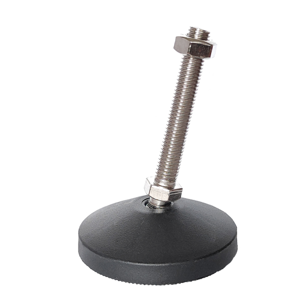 Фото - Опора регульована нейлонова "п'ята" діам.80мм М12 L=100мм рухома