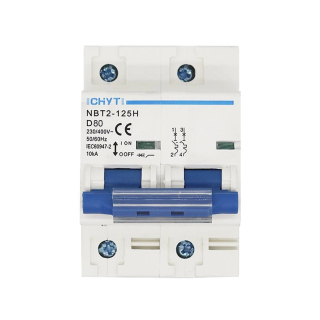 Фото - Автоматичний вимикач 2 полюси 80А DIN рейка CHYT NBT1-63