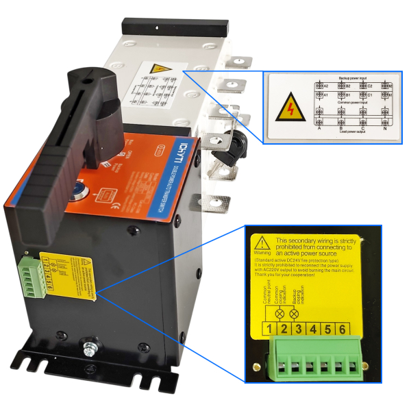 Фото - Автоматичний перемикач джерела живлення LW4R-250 4 полюси  250А 400VAC CHYT