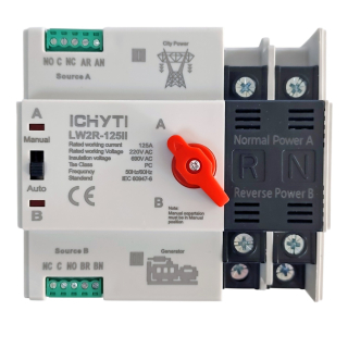 Фото - Автоматичний перемикач джерела живлення LW2R-125II 2 полюси  125А GRID/GEN