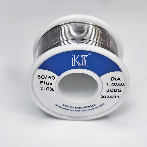 Фото - Припой Kewei Sn60Pb40 (ПОС-60 олов'яно-свинцевий) з флюсом діам. 1.0мм 200гр.