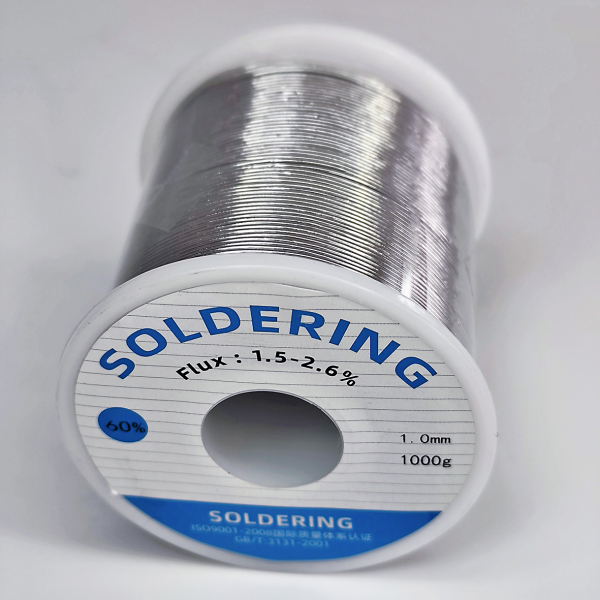 Фото - Припой NLZD Sn60Pb40 (ПОС-60 олов'яно-свинцевий) з флюсом діам. 1.0мм 1000гр.