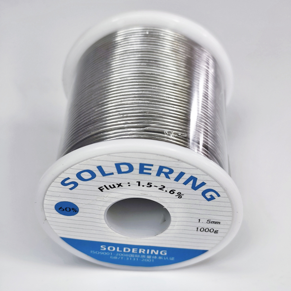 Фото - Припой Kewei Sn60Pb40 (ПОС-60 олов'яно-свинцевий) з флюсом діам. 1.5мм 1000гр.