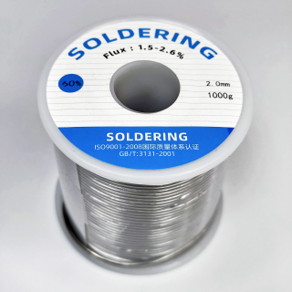 Фото - Припой Kewei Sn60Pb40 (ПОС-60 олов'яно-свинцевий) з флюсом діам. 2.0мм 1000гр.