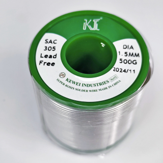 Фото - Припой Kewei Sn99.3Cu0.7 (безсвинцевий) з флюсом діам. 1.5мм 500гр.
