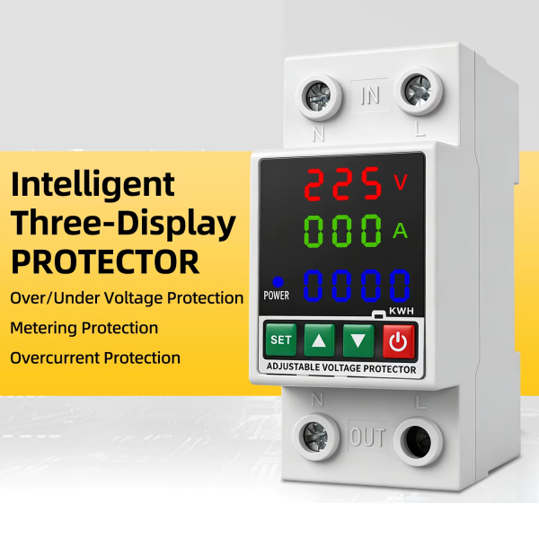 Фото - Реле захисту - лічильник Квт*год. 1 фазне напруга/ток 63A 0-500V