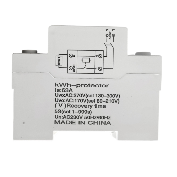 Фото - Реле захисту - лічильник Квт*год. 1 фазне напруга/ток 63A 0-500V
