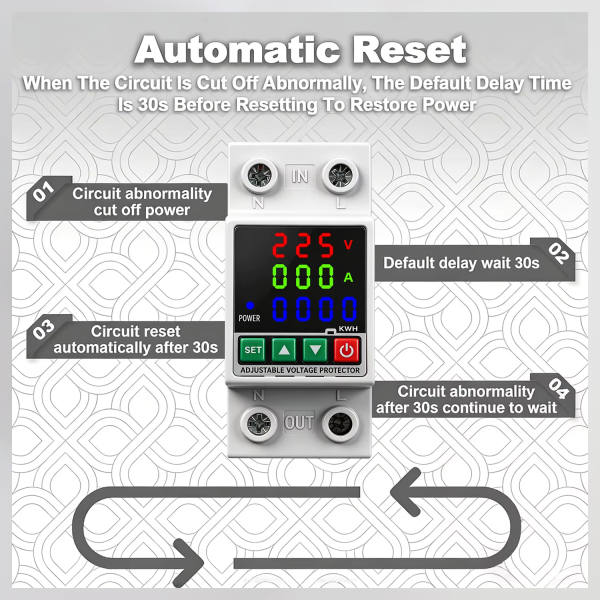 Фото - Реле захисту - лічильник Квт*год. 1 фазне напруга/ток 63A 0-500V