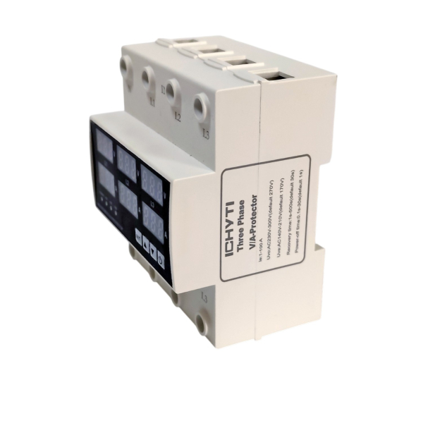 Фото - Реле захисту 3-х фазне напруга/струм 100A 0-500V (L1-L3)/N, 15парам.