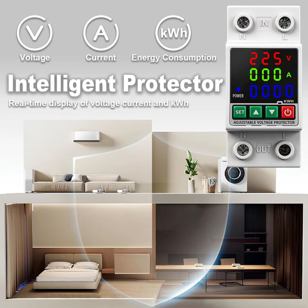 Фото - Реле захисту - лічильник Квт*год. 1 фазне напруга/ток 63A 0-500V