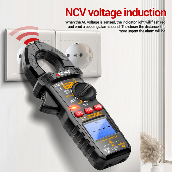 Фото - Струмові (токові) кліщі Aneng CM86 600V AC/DC Voltage, 600A AC/DC Current, NCV, мультиметр, LCD з підсвіткою