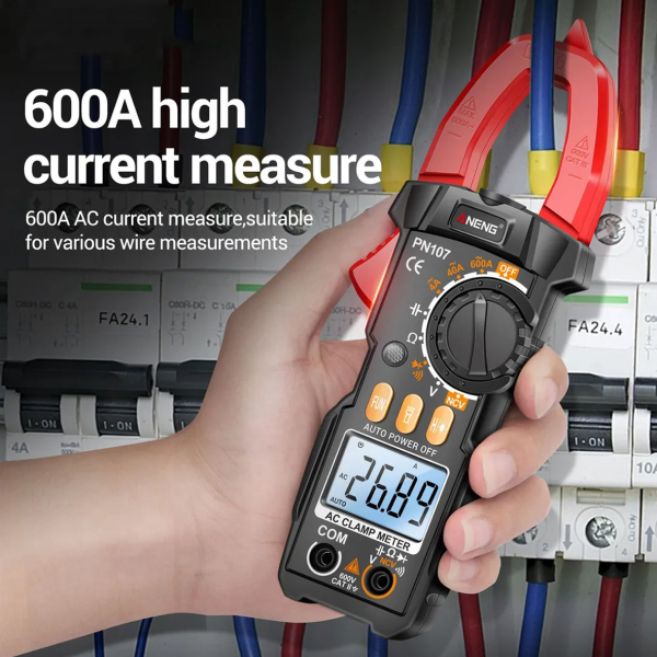 Фото - Струмові (токові) кліщі Aneng PN107 600V AC/DC Voltage, 600A AC Current, NCV, мультиметр, LCD з підсвіткою