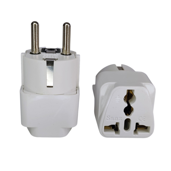 Фото - Перехідник вилки US/UK - EU (на тип E и F) мідні контакти, 2500W