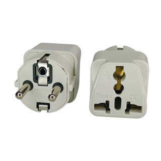 Фото - Перехідник вилки US/UK - EU (на тип E и F) мідні контакти, 2500W