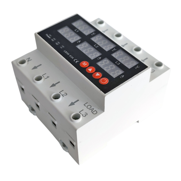 Фото - Реле захисту 3-х фазне напруга/струм 63A 0-500V (L1-L3)/N, 6парам.
