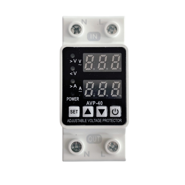 Фото - Реле захисту 1 фазне напруга/ток 40A 0-500V, 13парам.  AVP