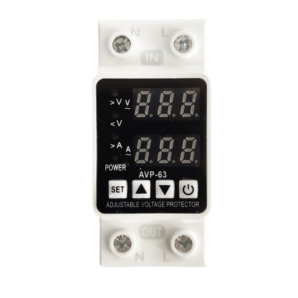 Фото - Реле захисту 1 фазне напруга/ток 63A 0-500V, 13парам. AVP