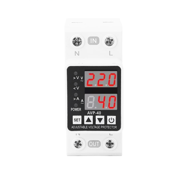 Фото - Реле захисту 1 фазне напруга/ток 40A 0-500V, 13парам.  AVP