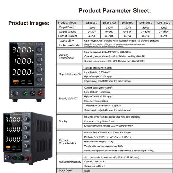 Фото - Лабораторний блок живлення 30 В, 10 А, DPS3010U