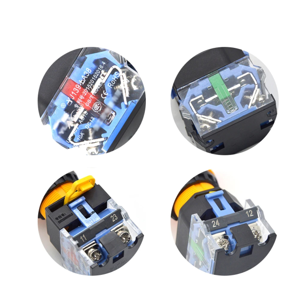 Фото - Кнопка з підсв. LA38-11D жовт. 220VAC 1NO/1NC без фікс.