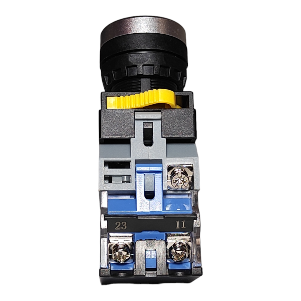 Фото - Кнопка з підсв. LA38-11D жовт. 220VAC 1NO/1NC без фікс.