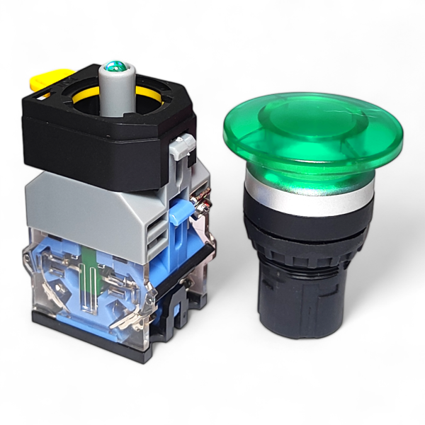 Фото - Кнопка з підсв. LA38-11DM зел. 24VAC/DC 1NO/1NC без фікс.
