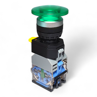 Фото - Кнопка з підсв. LA38-11DM зел. 24VAC/DC 1NO/1NC без фікс.