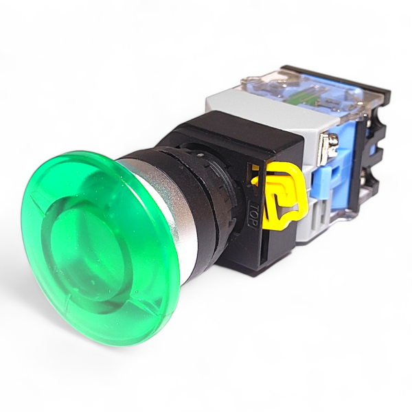 Фото - Кнопка з підсв. LA38-11DM зел. 24VAC/DC 1NO/1NC без фікс.