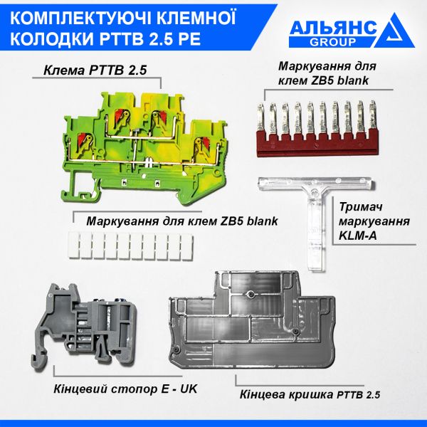 Фото - Клема заземлення PTTB2.5 PE 2-рівнева