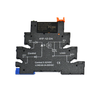 Фото - SSR-DA41F(41F-1Z-DA6A) Control (3-32VDC) Load (6A 24-250VAC)