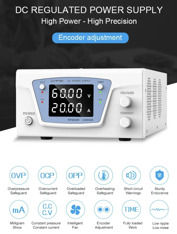 Фото - Блок живлення лабораторний KPS6020D 1200Ватт (0-60Вольт х 0-20Ампер)