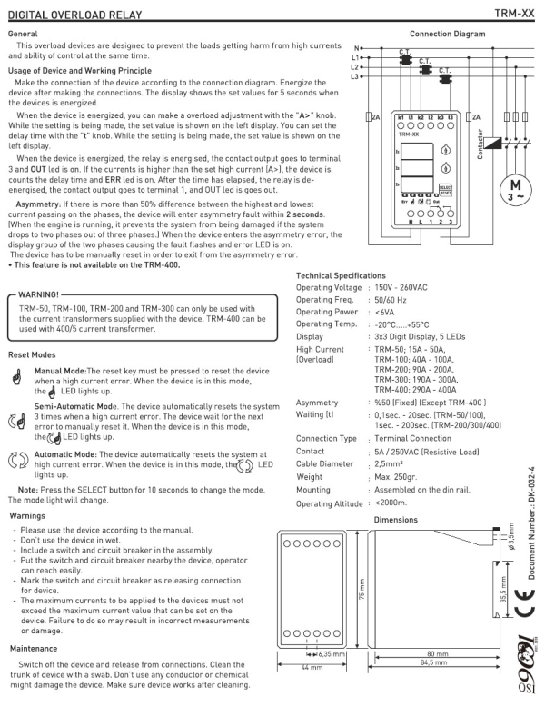Фото - Реле захисту по струму 3 фази TRM-400
