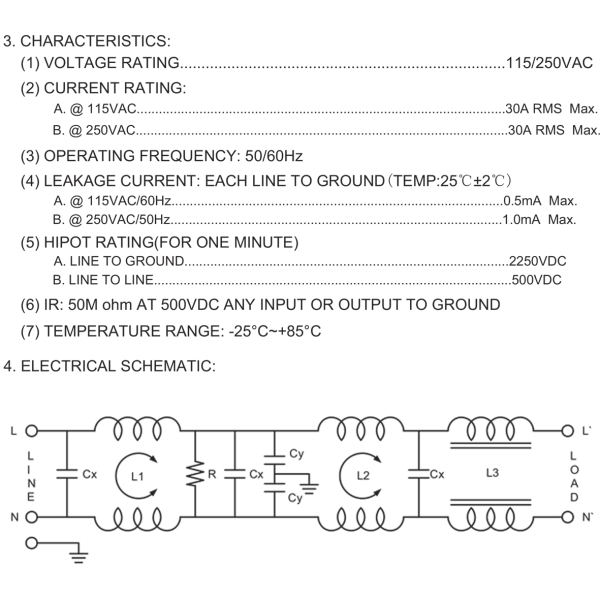 Фото - Фільтр ВЧ EMI 250VAC YB42F2-30A-S