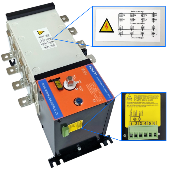 Фото - Автоматичний перемикач джерела живлення LW4R-400 4 полюси 400А 400VAC CHYT