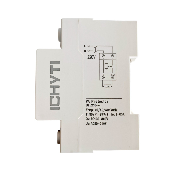 Фото - Реле захисту 1 фазне напруга/ток 63A 0-500V, 19парам. AVP