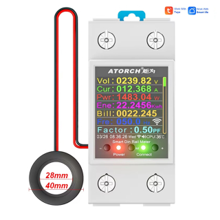 Фото - Лічильник електроенергії 1ф 100А WiFi Smart з розмикачем ATORCH GR2PWSL, ПЗВ, кольоровий дисплей