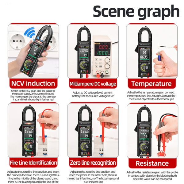 Фото - Струмові (токові) кліщі Aneng  ST213 600V AC/DC Voltage, 400A AC/DC Current, NCV, мультиметр, кольор. дисплей, True RMS