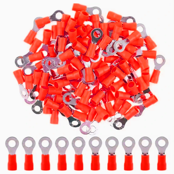 Фото - Кабельний наконечник кільцевий RV2-6 (червоний уп. - 100шт)