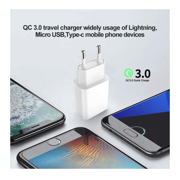 Фото - Блок живлення USB 18 Вт + Кабель USB type C 2м.