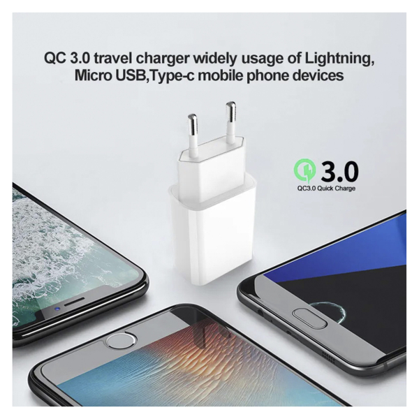 Фото - Блок живлення USB 18 Вт + Кабель USB type C 2м.