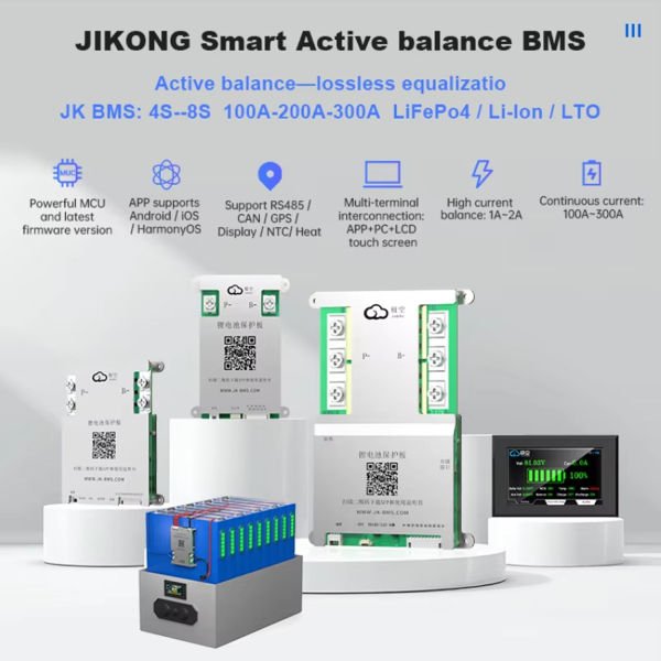 Фото - BMS JK B1A8S10PR (100А номінальний струм, 1А струм балансування, RS-485)