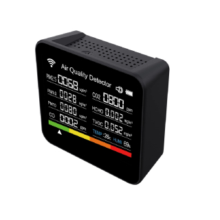 Фото - Монітор якості довкілля ZN-2CO10 чорний, CO2, CO, PM2.5, PM1.0, PM10, температура, вологість, час, дата, HCHO, TVOC, WiFi Tuya, історія вимірювань