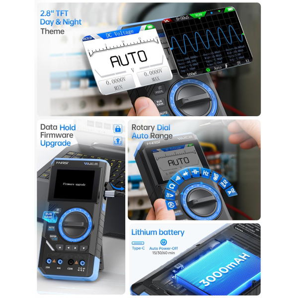 Фото - FNIRSI DST-201, цифровий мультиметр / портативний осцилограф 1 МГц / генератор сигналів 10КГц / 19999 Count Smart професійний тестер TRUE RMS