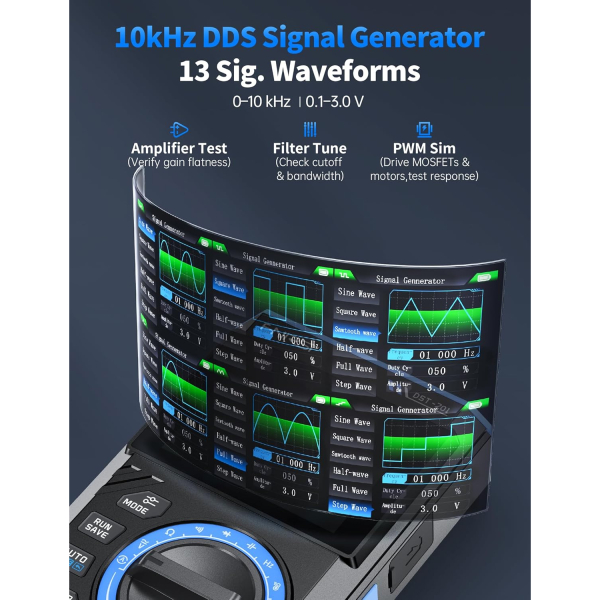 Фото - FNIRSI DST-201, цифровий мультиметр / портативний осцилограф 1 МГц / генератор сигналів 10КГц / 19999 Count Smart професійний тестер TRUE RMS