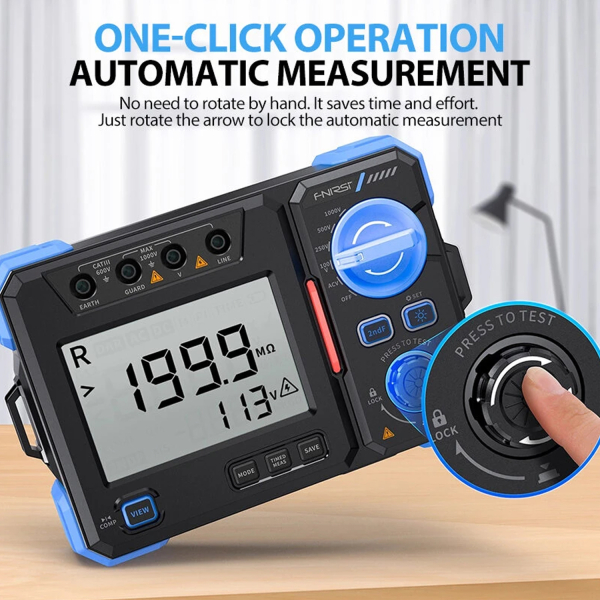Фото - FNIRSI MRT-1050 тестер опору ізоляції, 100-1000V, 0.1MΩ–20GΩ 